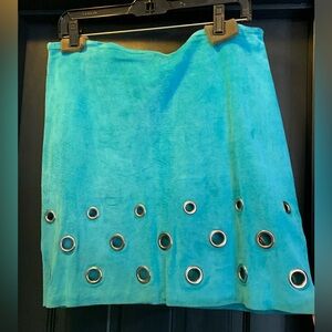 Vintage Cache ultra suede mini skirt Teal size 10